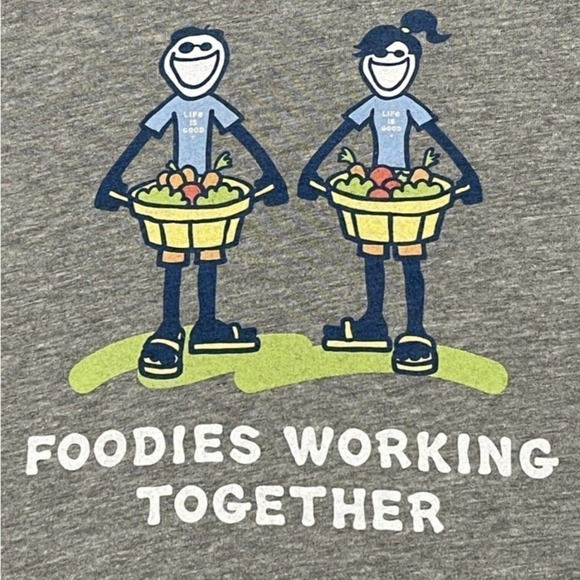 Life is Good Women’s Foodies Working Together Heather Gray XXXL New - Picture 10 of 11